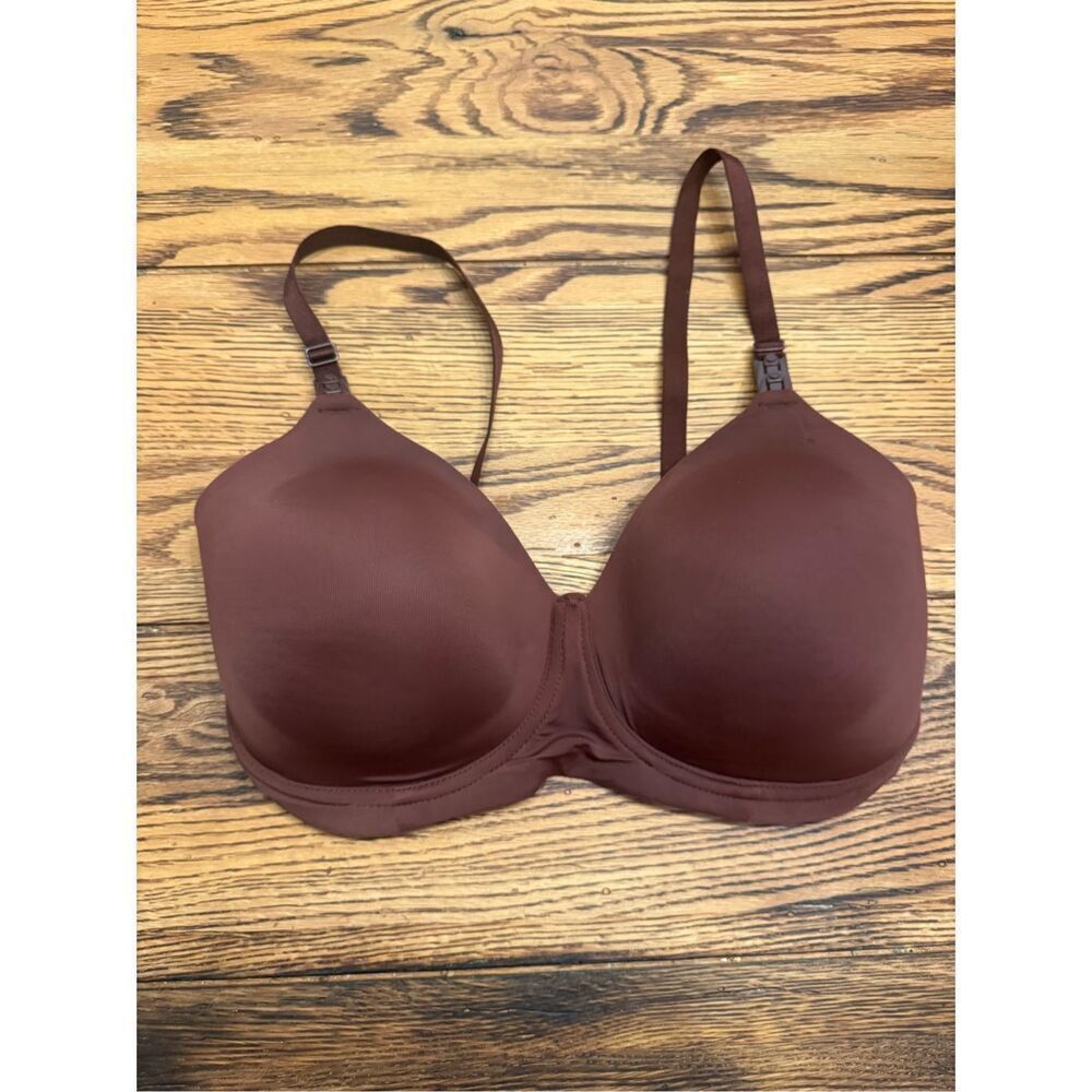 Simple Wishes Brown SuperMom Fixed Padding Nursing Pumping T-Shirt Bra Size 32F